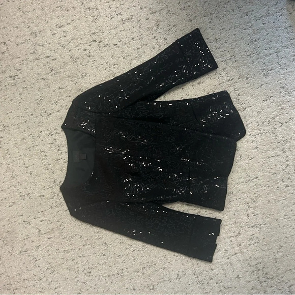 BR black  label Banana Republic sequin moto worn once size 4 beautiful - Picture 11 of 13